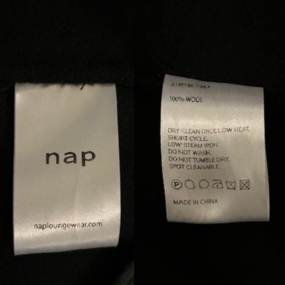 NAP Black Wool Coat Size Small - Picture 6 of 8